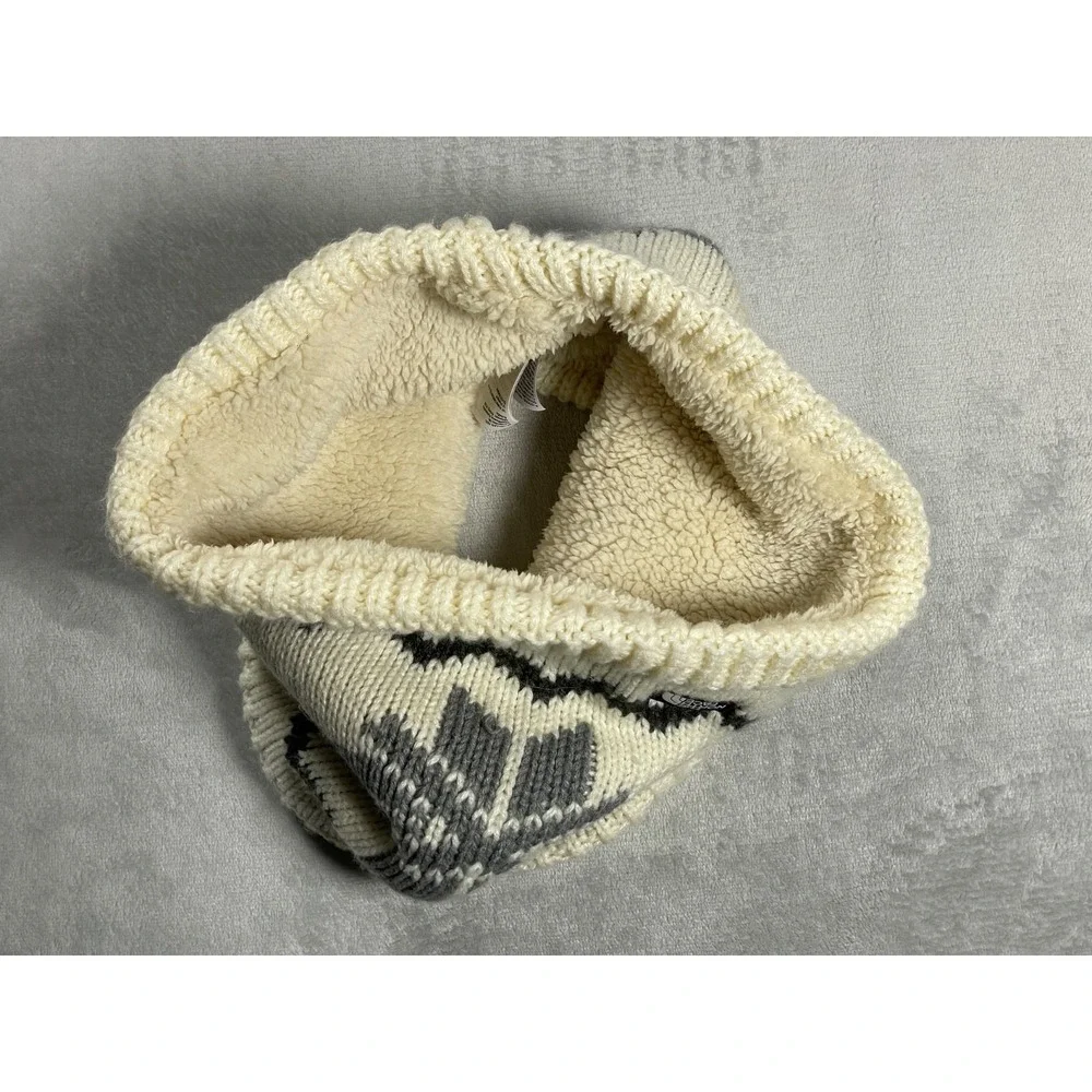 The North Face Chunky Tube Scarf Unisex One Size Ivory Snowflake Fleece Lined